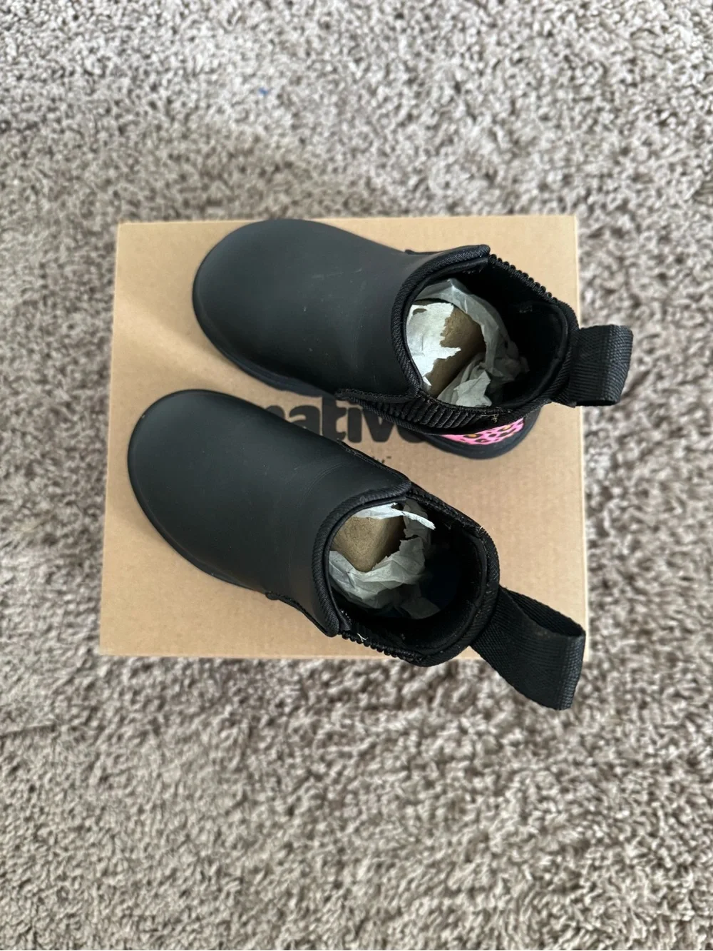 Native Chelsea Boots with Pink Leopard Heel Panel